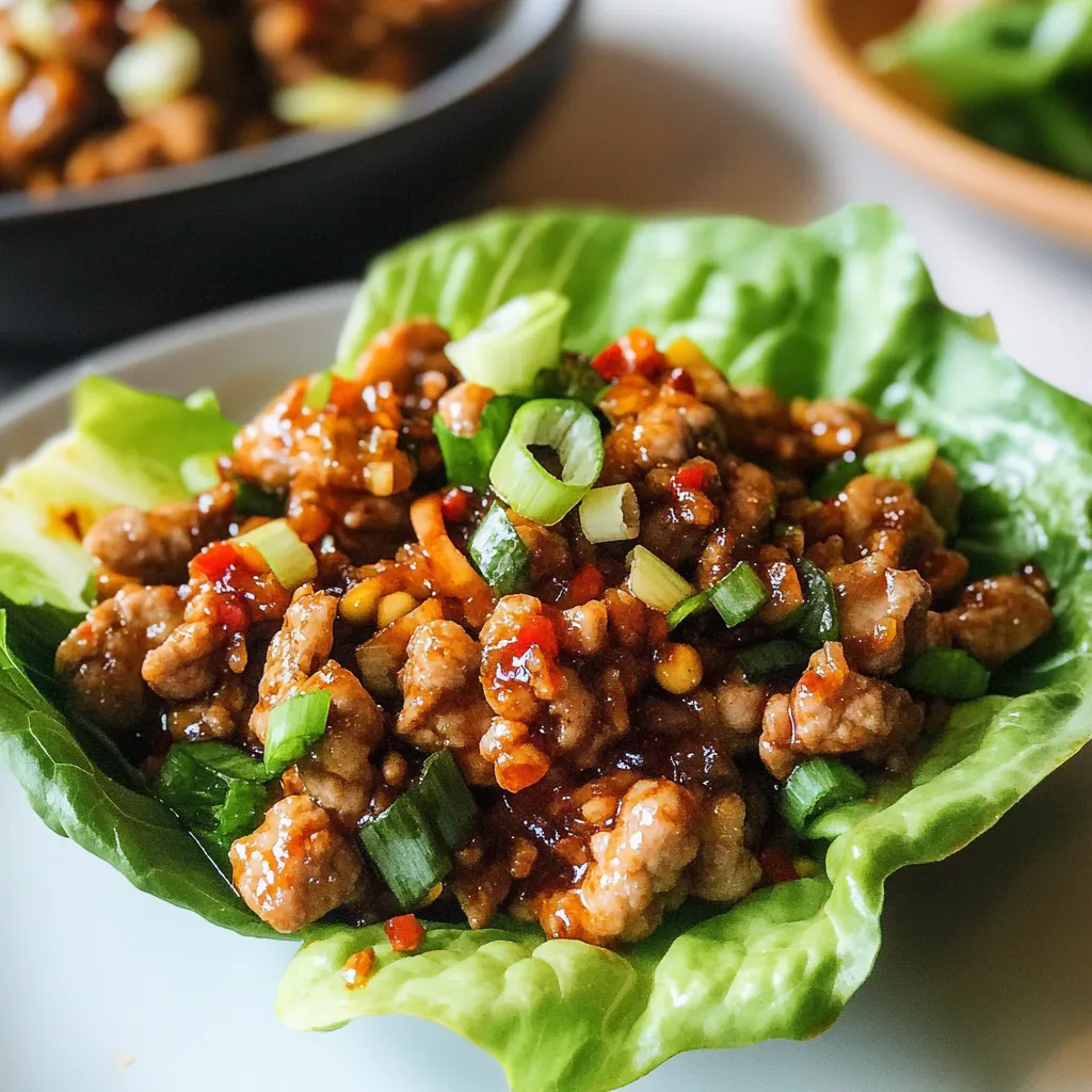 Aromatic Sweet and Spicy Pork Lettuce Wraps