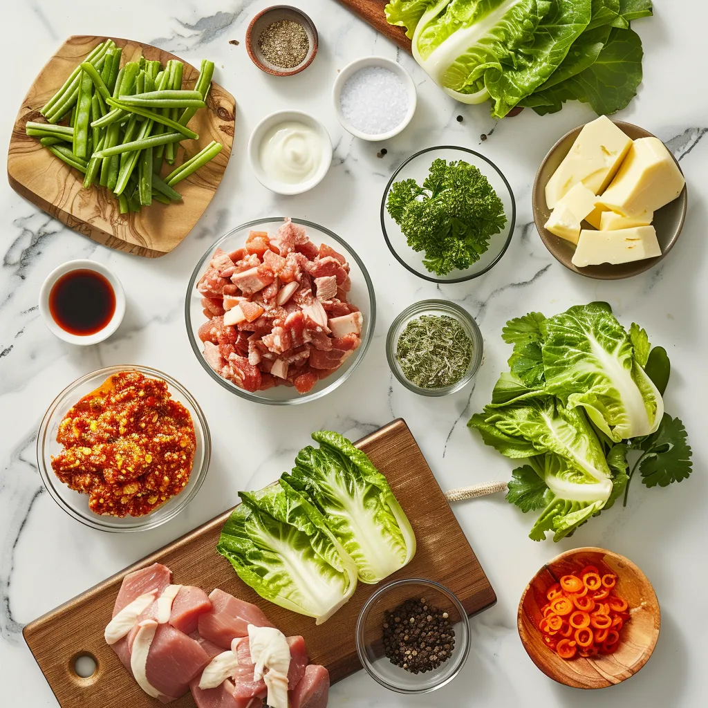 Aromatic Sweet and Spicy Pork Lettuce Wraps ingredients