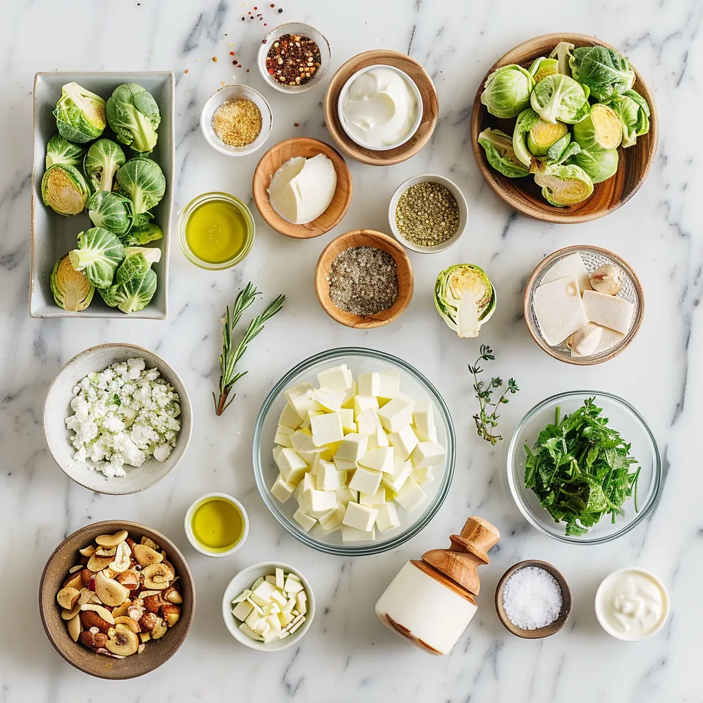 Golden Brussels Sprout Caesar Salad ingredients