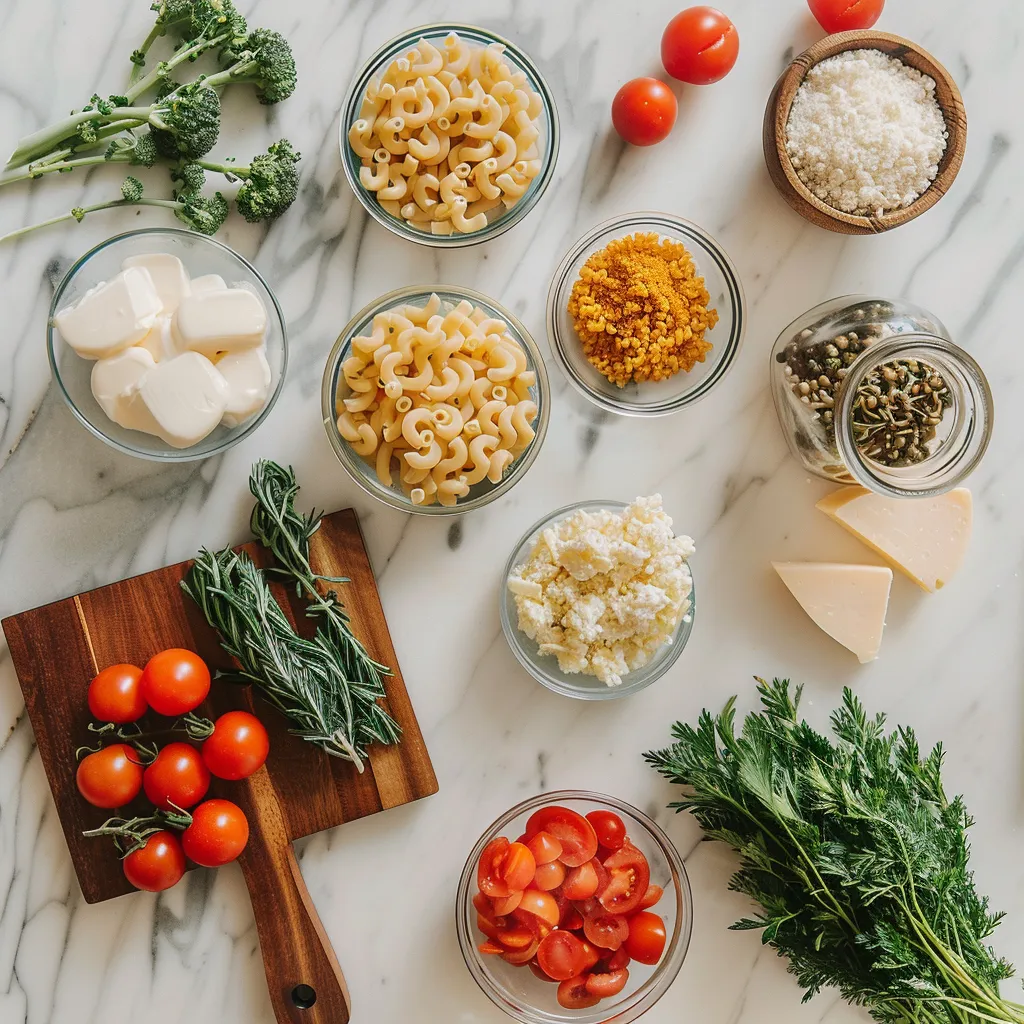 Heavenly Simple Old Fashioned Macaroni and Tomatoes ingredients