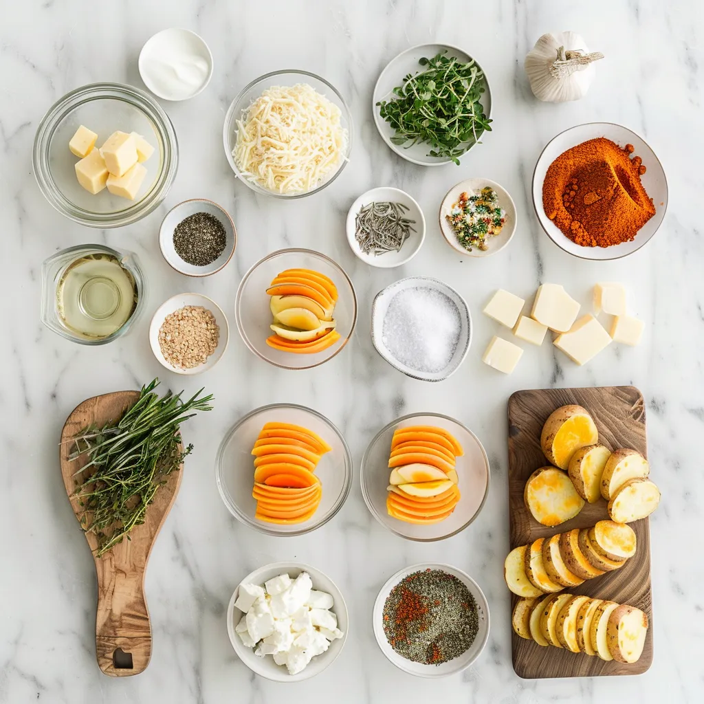 Mouthwatering Irresistibly Cheesy Air Fryer Hasselback Potatoes Recipe ingredients
