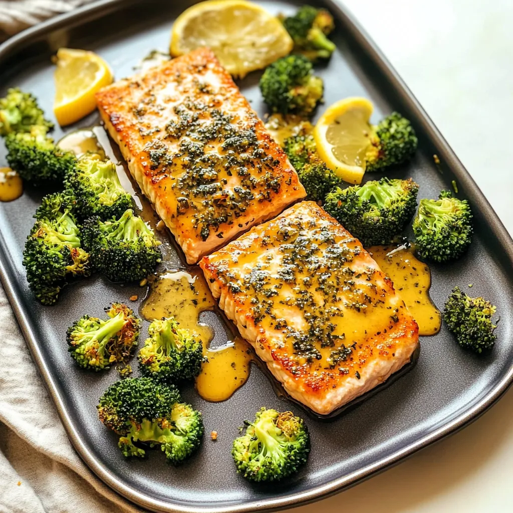 Sheet Pan Yummy Honey Mustard Salmon with Broccoli