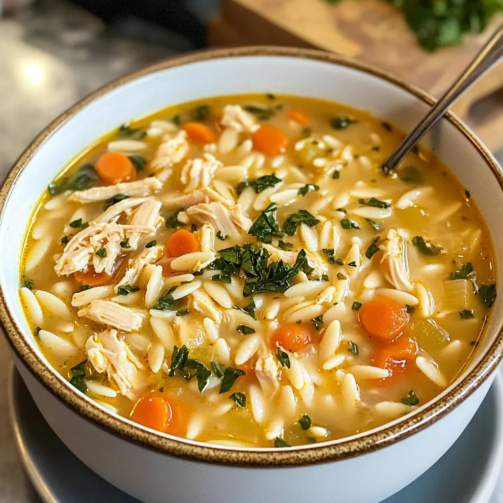 Yummy Cozy Lemon Chicken Orzo Soup: A Comforting Delight