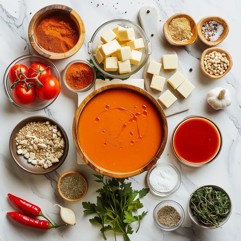 Amazing Roasted Red Pepper Gouda Soup That’ll Warm Your Soul Golden ingredients