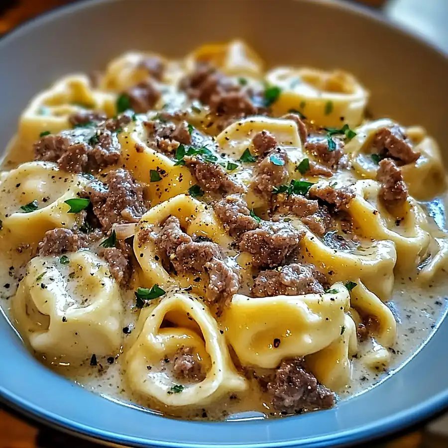 Viral Irresistible Cheesesteak Tortellini in Rich Provolone Sauce — One Bite