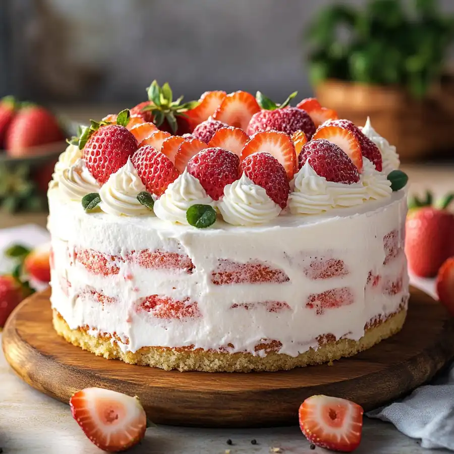 Delicious Strawberry Shortcake Cake - Light & Creamy Dessert