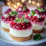 Pomegranate & Mint Cheesecake Towers – Fresh & Fruity