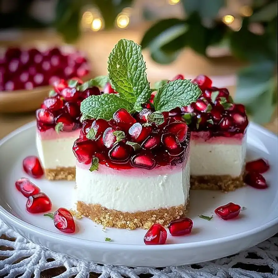 Pomegranate & Mint Cheesecake Towers – Fresh & Fruity