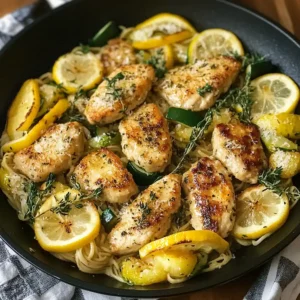 One-Skillet Lemon Parmesan Chicken & Zucchini Delight: Perfect Weeknight Dinner Idea