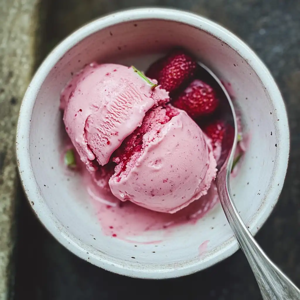 Summer Rhubarb-Strawberry Frozen Yogurt: Cool Sweet Bliss