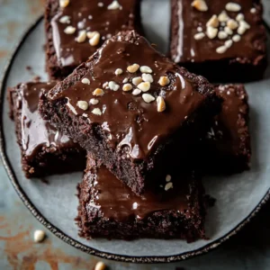 The Ultimate Fudgy Brownies with Silky Chocolate Ganache