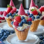 Red White and Blue Fruit Cones for Your Party