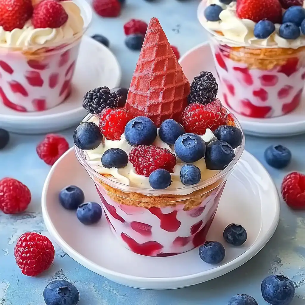 Red White and Blue Fruit Cones for Your Party
