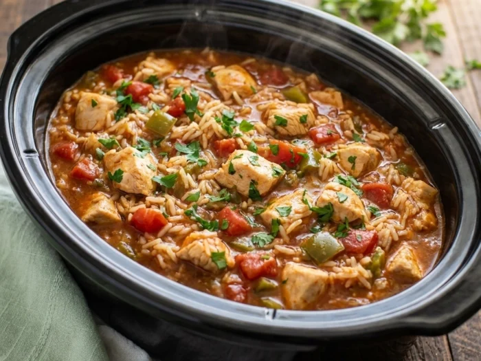 Slow Cooker Chicken Jambalaya — Set It and Forget It!