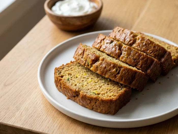 Healthy Zucchini Bread with Greek Yogurt Recipe Easy Moist No Oil | Low Calorie Bread