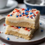 Festive Red White and Blue Cookie Bars for July 4th