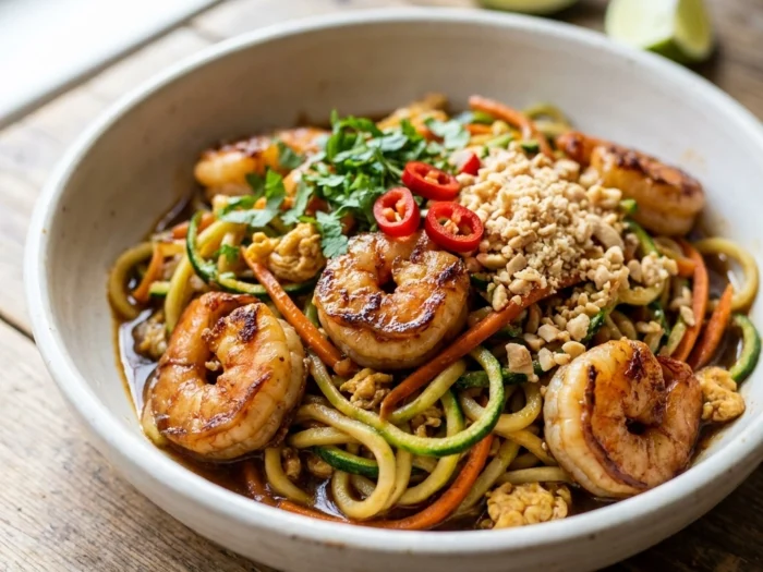 Easy Zesty Zucchini Noodle Pad Thai Recipe for Healthy Dinners | Low Carb Thai Food
