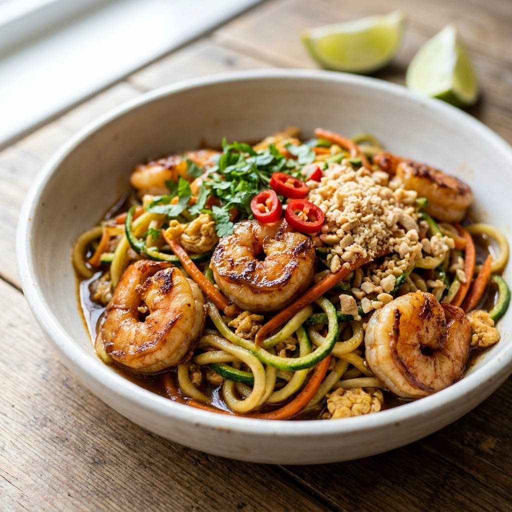 Easy Zesty Zucchini Noodle Pad Thai Recipe for Healthy Dinners | Low Carb Thai Food
