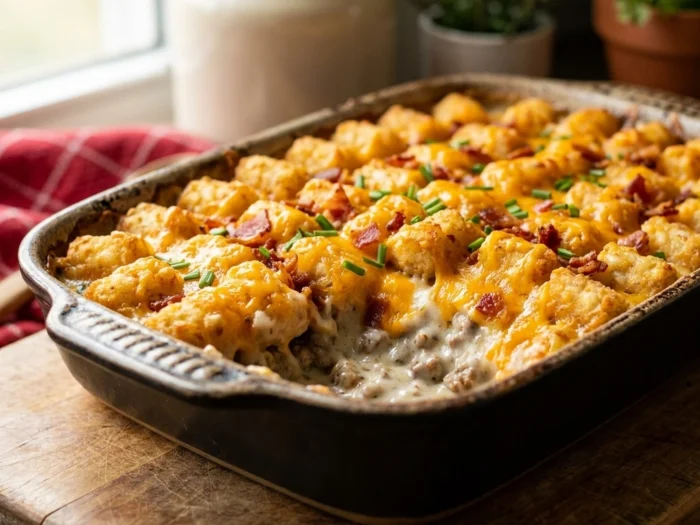 Savory Loaded Tater Tot Casserole Recipe with Crispy Bacon and Cheese Easy Guide | Comfort Food