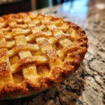 Golden Peach Pie with a Crisp Vanilla Sugar Lattice