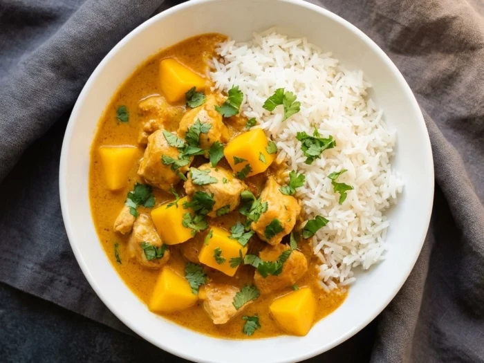 Creamy Slow Cooker Mango Chicken Curry — Easy Tropical Dinner