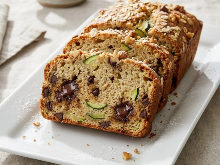 High Protein Zucchini Chocolate Chip Bread – Easy Healthy Recipe | Healthy Breakfast Cake