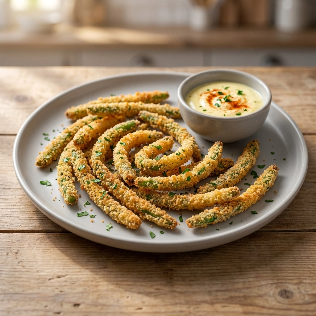 Irresistible Air Fryer Green Bean Fries Recipe with Parmesan | Healthy Side Dish Idea
