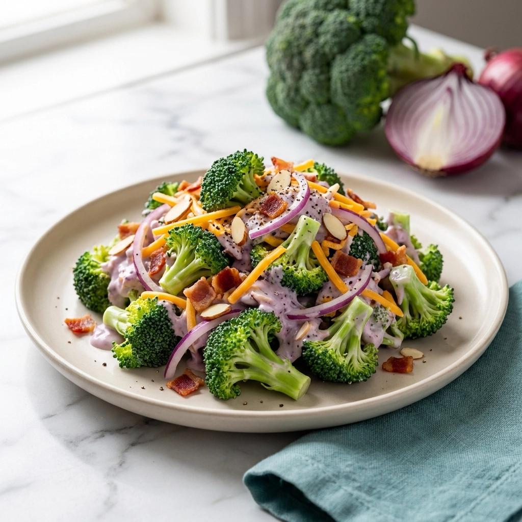 Keto Broccoli Salad with Creamy Dressing | Low Carb Side Dish Recipe