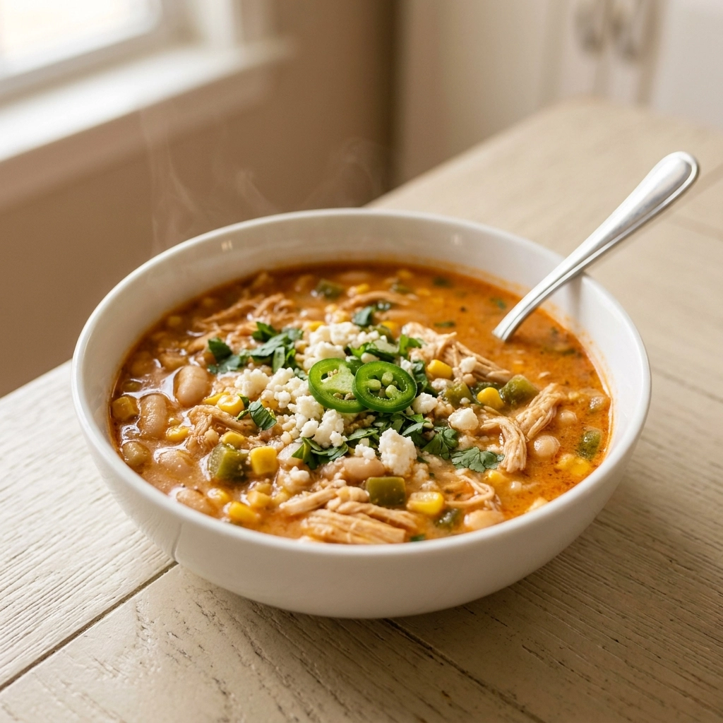 Crockpot Creamy White Chicken Chili | Easy Slow Cooker White Chicken Chili Recipe