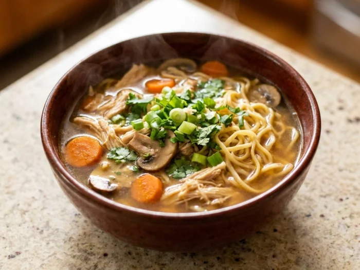 Salty and Sharp Asian Chicken Noodle Soup | Easy Healthy Comfort Food Recipe