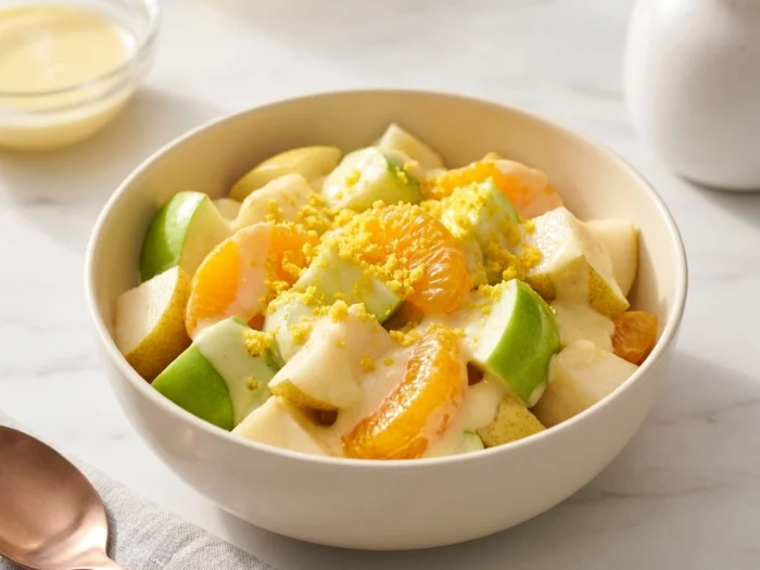 Fresh Apple Pear Fruit Salad with Citrus Glaze | Healthy Autumn Fruit Salad