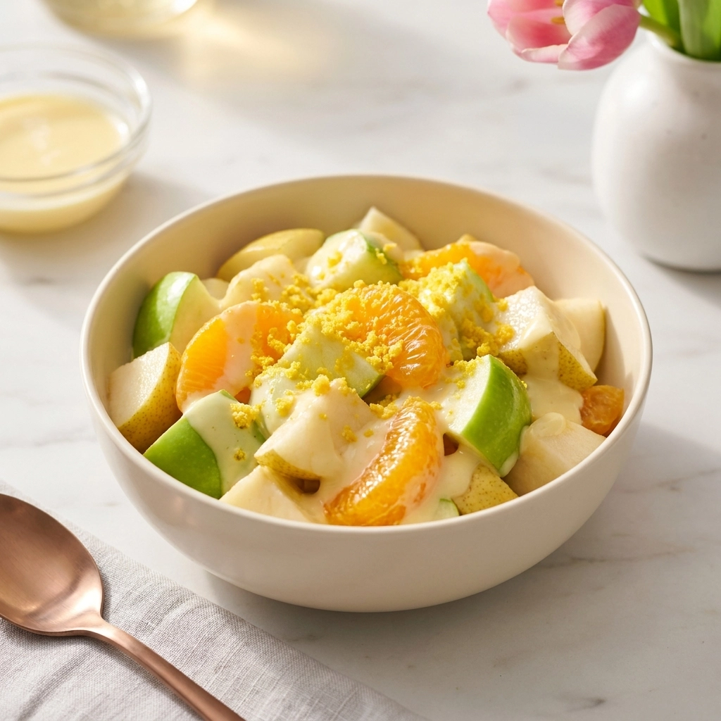 Fresh Apple Pear Fruit Salad with Citrus Glaze | Healthy Autumn Fruit Salad