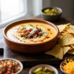 Delicious Nacho Bar Station with Creamy Slow Cooker Queso Recipe Guide | Party Appetizer Idea
