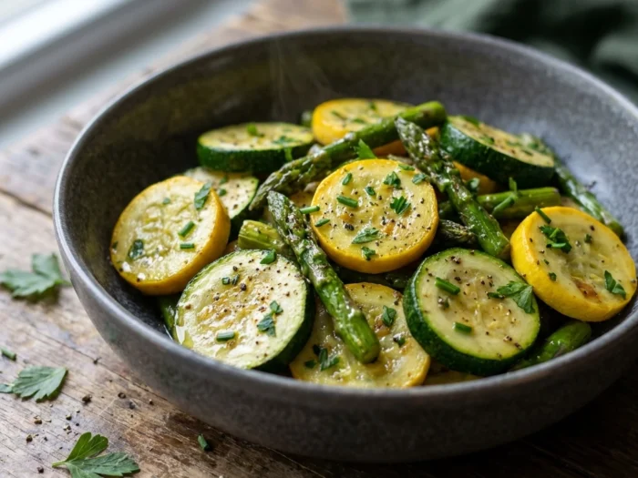 Sizzling Spring Garden Medley: Flavorful Asparagus with Zucchini and Squash | Easy Side Dish