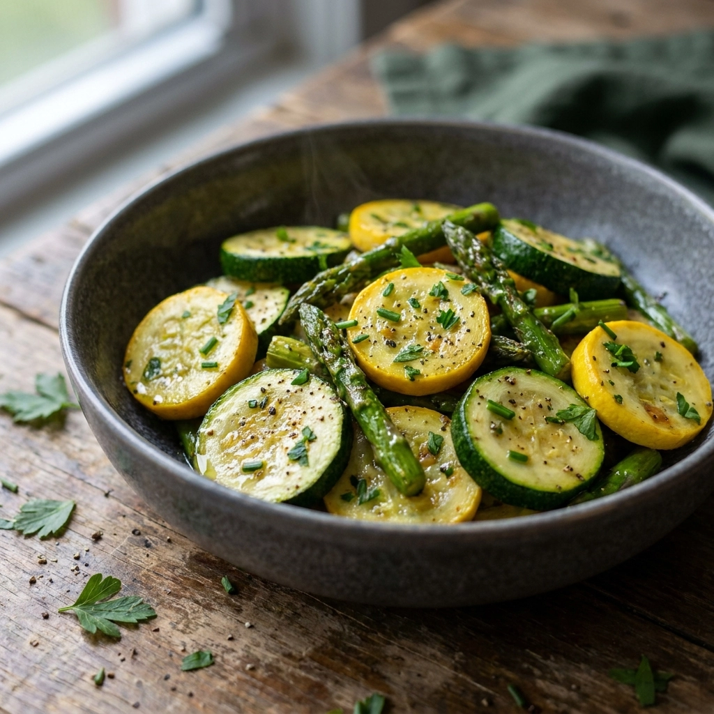 Sizzling Spring Garden Medley: Flavorful Asparagus with Zucchini and Squash | Easy Side Dish