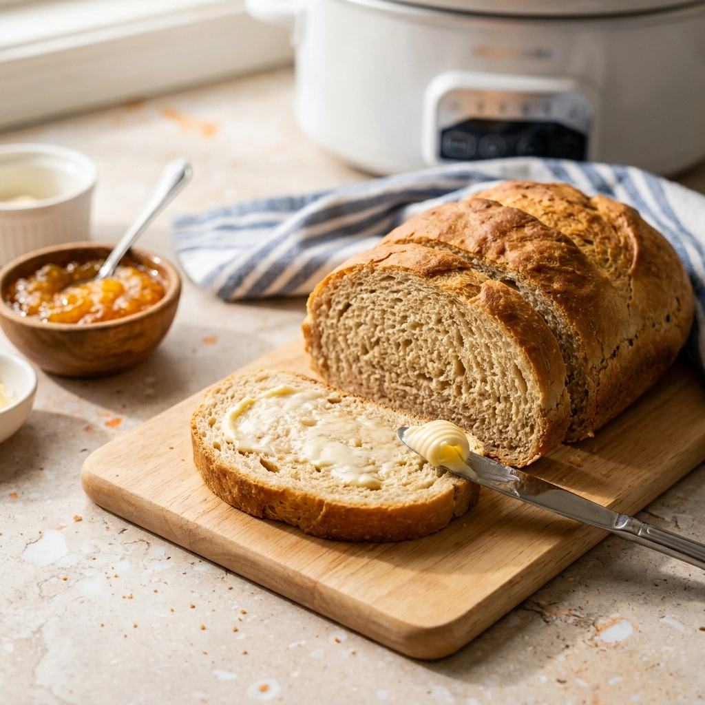 Easy Slow Cooker Bread for Beginners | No-Knead Homemade Bread Recipe