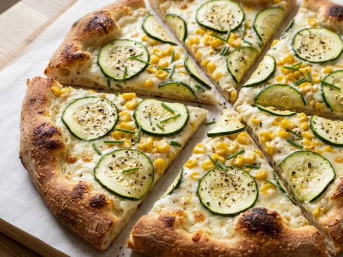 Summer Harvest Zucchini Corn Pizza | Easy Garden Vegetable Pizza Recipe