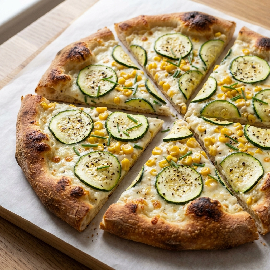 Summer Harvest Zucchini Corn Pizza | Easy Garden Vegetable Pizza Recipe