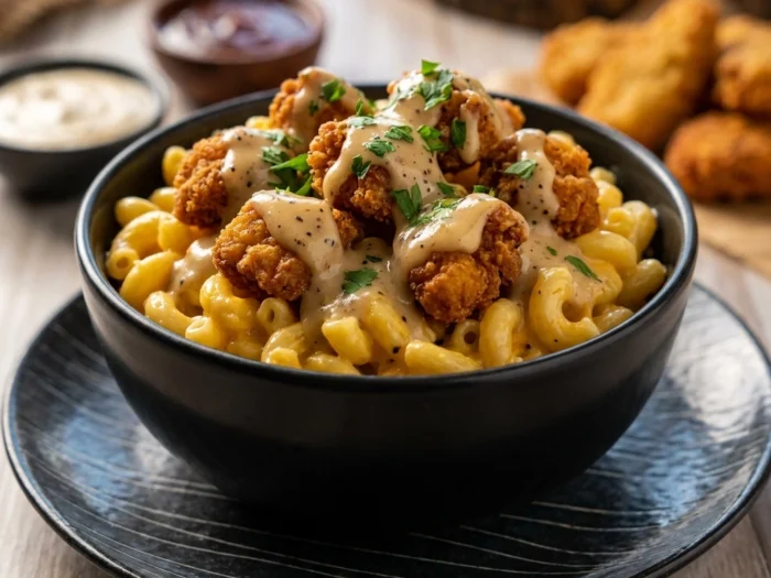 Copycat Applebee’s Honey Pepper Chicken Mac and Cheese | Easy Dinner Idea