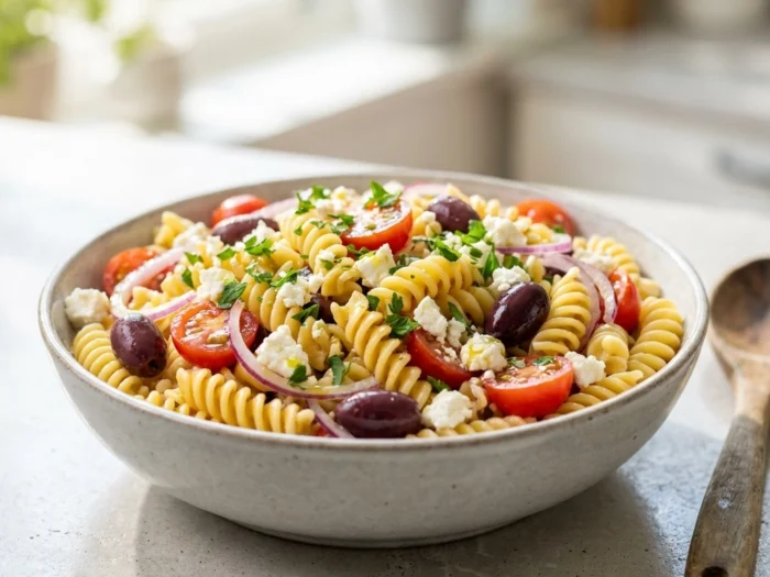 Fresh Greek Pasta Salad Recipe: Easy and Perfect for Summer | Mediterranean Pasta Salad