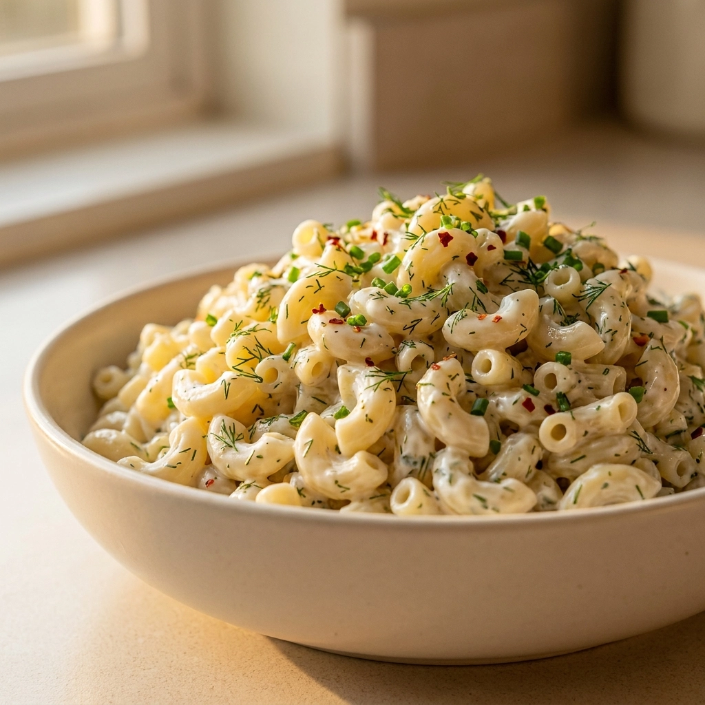 Flavorful Dill Pickle Pasta Salad Recipe Easy 5-Ingredient Summer Side Dish | Picnic Sides