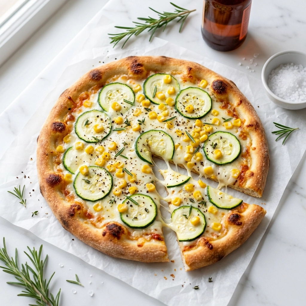 Summer Harvest Zucchini Corn Pizza | Easy Garden Vegetable Pizza Recipe