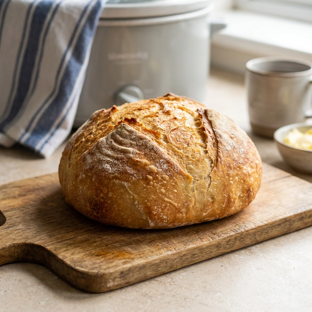 Easy Slow Cooker Bread for Beginners | No-Knead Homemade Bread Recipe