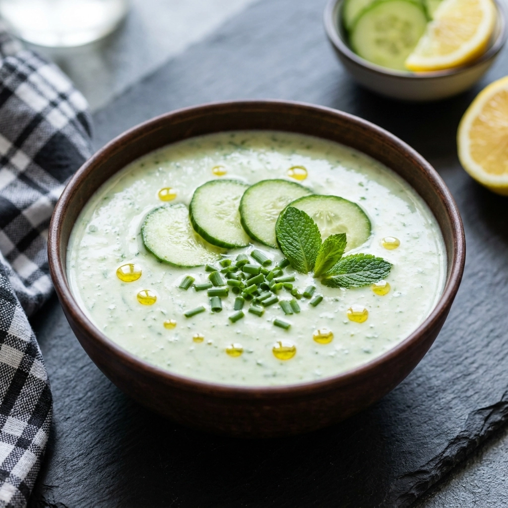 Creamy Cold Cucumber Soup with Fresh Dill and Garlic | Refreshing Summer Soup Recipe