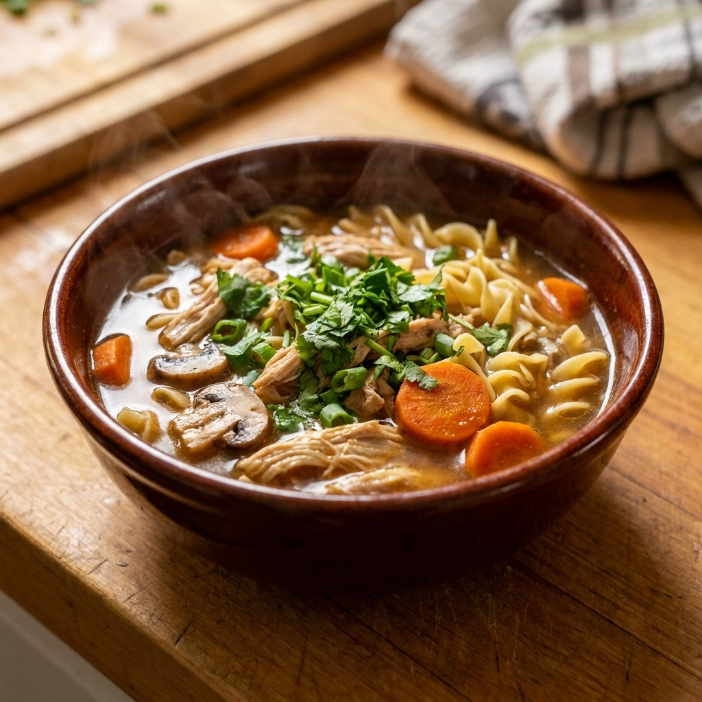 Salty and Sharp Asian Chicken Noodle Soup | Easy Healthy Comfort Food Recipe