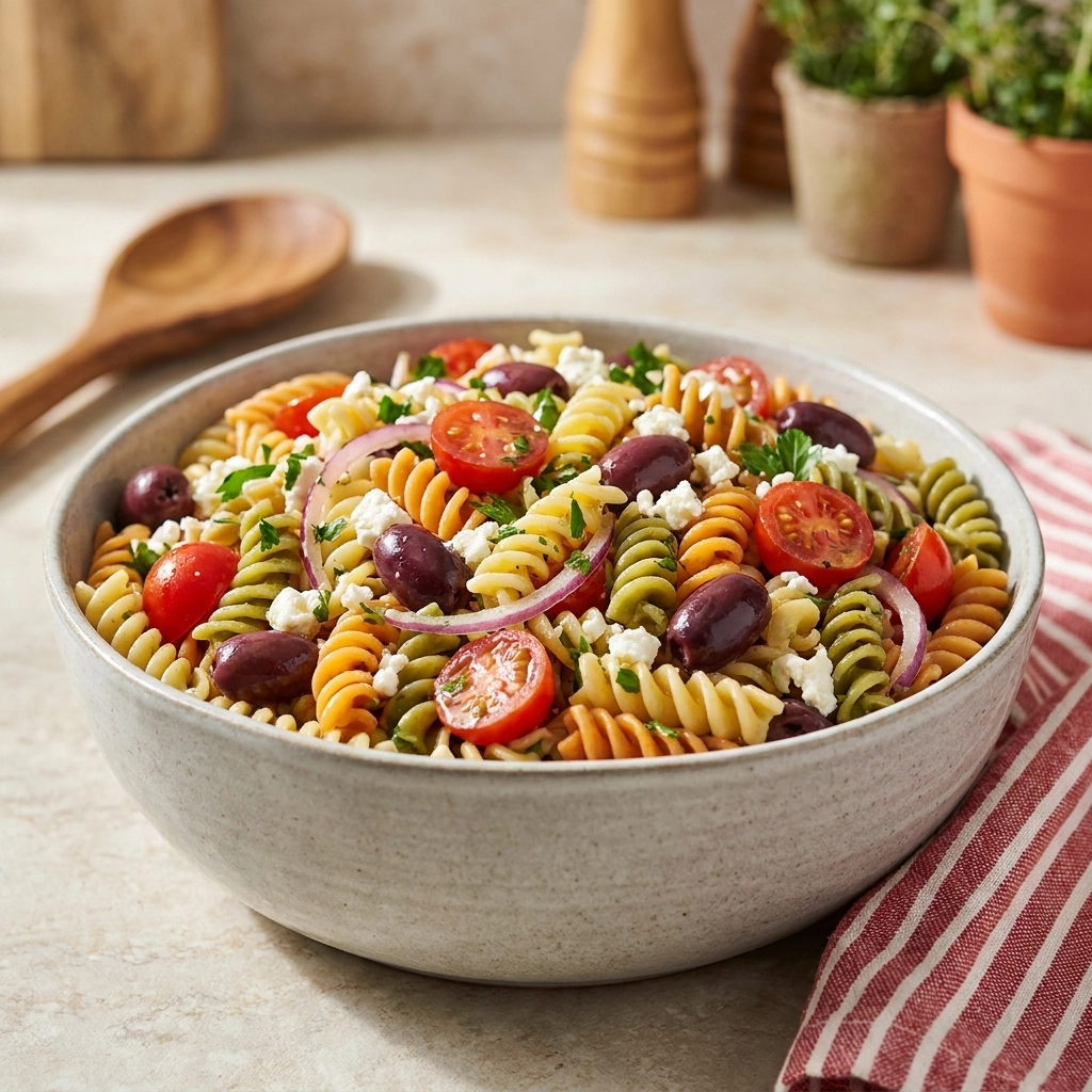 Fresh Greek Pasta Salad Recipe: Easy and Perfect for Summer | Mediterranean Pasta Salad