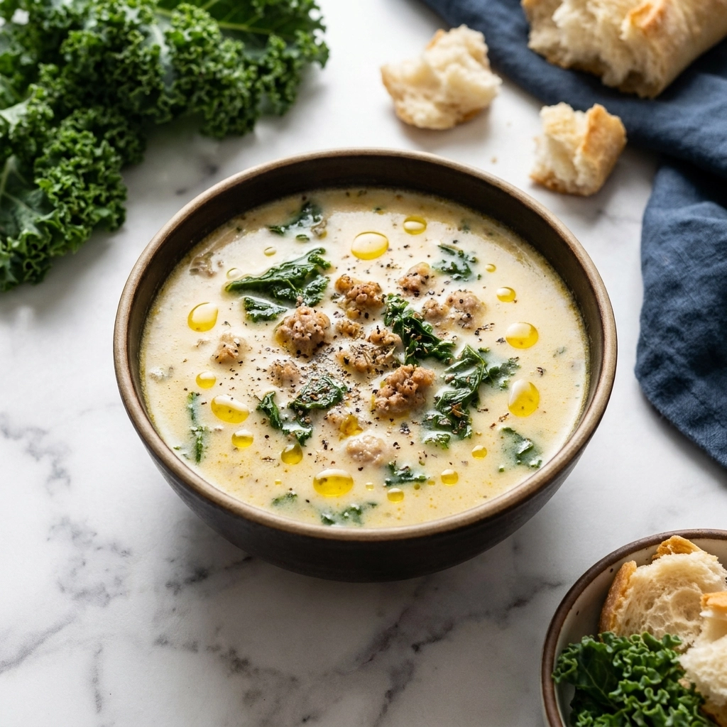 Creamy Slow Cooker Zuppa Toscana | Easy Crockpot Italian Sausage Soup