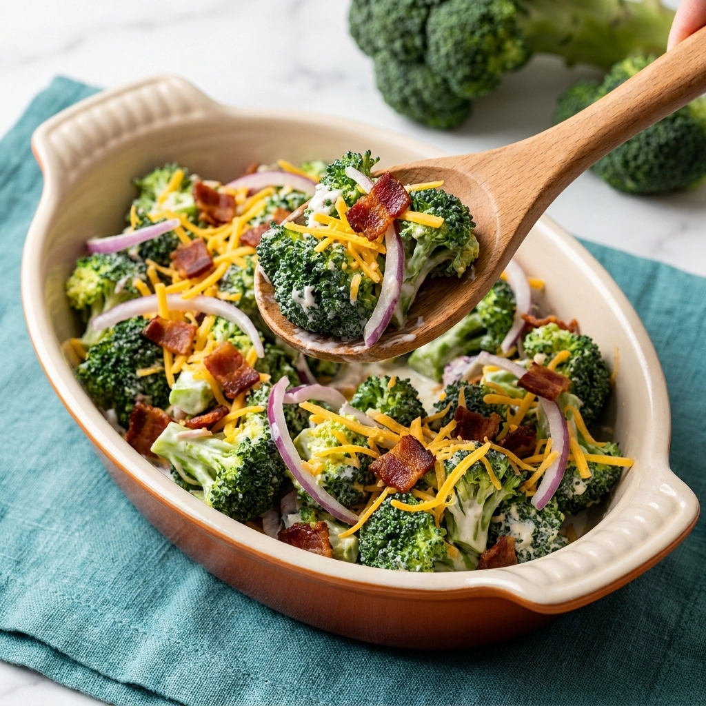 Keto Broccoli Salad with Creamy Dressing | Low Carb Side Dish Recipe