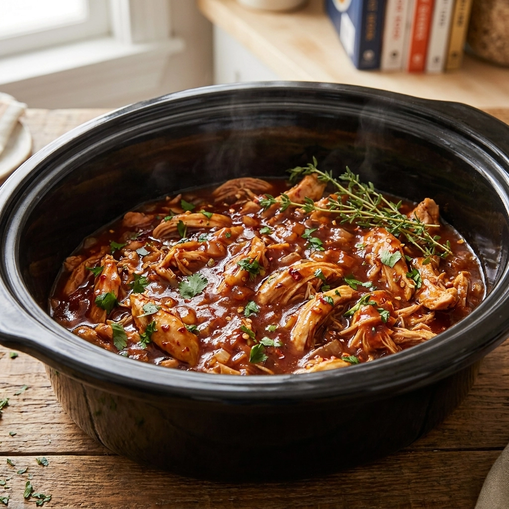 Slow Cooker Sweet Baby Ray's BBQ Chicken | Easy Crockpot BBQ Chicken Shredded