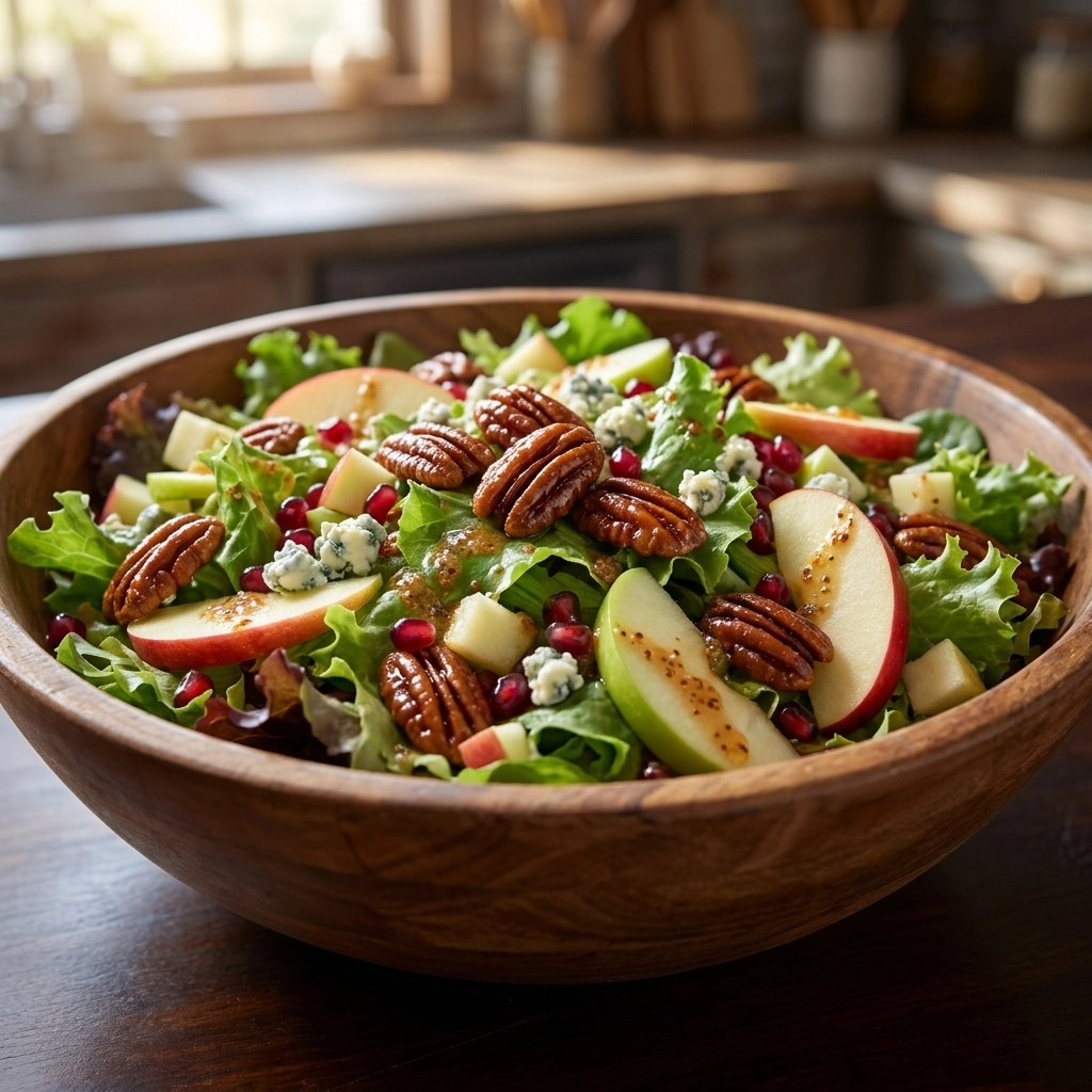 Crispy Apple Pecan Salad with Maple Vinaigrette | Easy Fall Salad Recipe